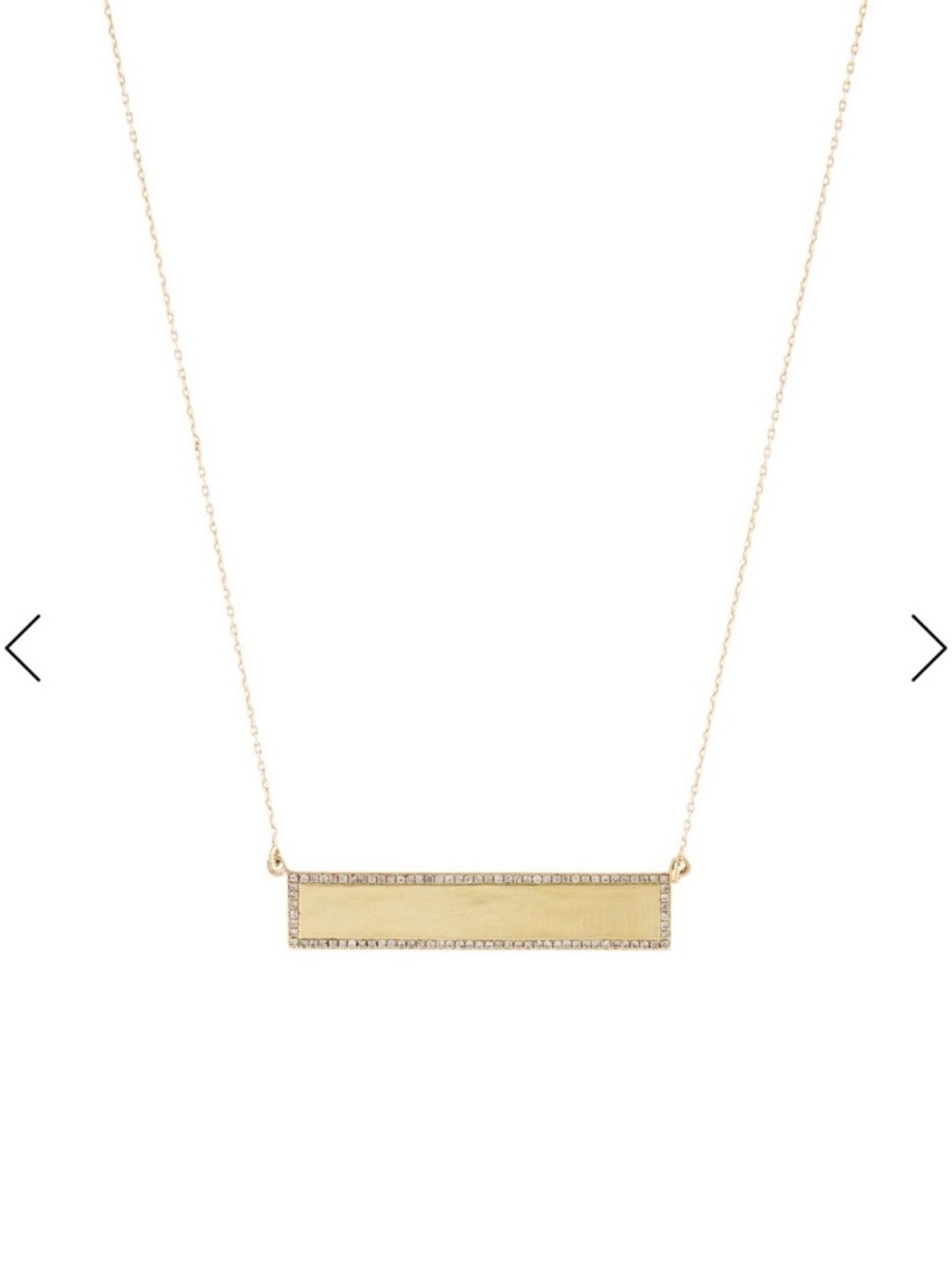 Jennifer Meyer Diamond Nameplate 14K Gold Bar Necklace